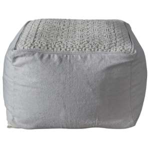 Fresca Square Upholstered Fabric Pouffe In Natural