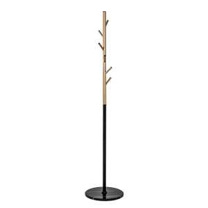 Fresno Metal Hall Tree Coat Rack In Gold With Black Marble Base