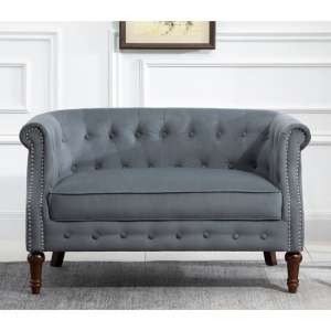 Freya Fabric Upholstered 2 Seater Sofa In Grey