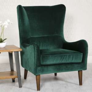 Freyton Velvet Upholstered Lounge Chair In Green