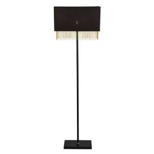 Fringe Floor Lamp In Black Shade With Gold Chain