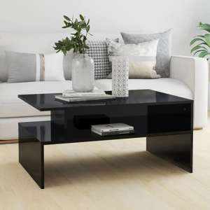 Fritzi High Gloss Coffee Table With Shelf In Black