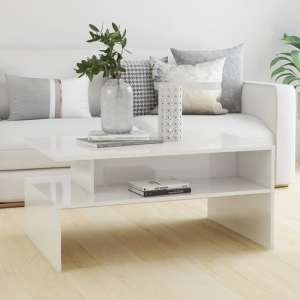 Fritzi High Gloss Coffee Table With Shelf In White