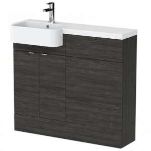 Fuji 100cm Left Handed Vanity With Round Basin In Black