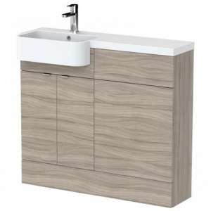 Fuji 100cm Left Handed Vanity With Round Basin In Driftwood