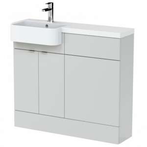 Fuji 100cm Left Handed Vanity With Round Basin In Grey Mist