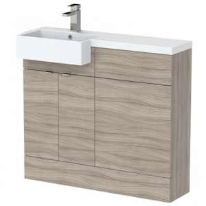 Fuji 100cm Left Handed Vanity With Square Basin In Driftwood