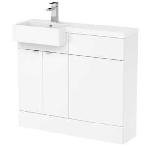 Fuji 100cm Left Handed Vanity With Square Basin In Gloss White