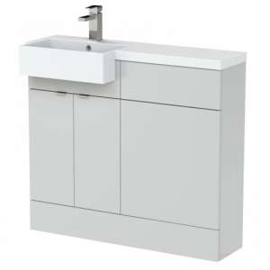 Fuji 100cm Left Handed Vanity With Square Basin In Grey Mist