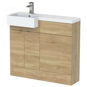 Fuji 100cm Left Handed Vanity With Square Basin In Natural Oak