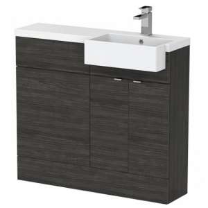 Fuji 100cm Right Handed Vanity With Square Basin In Black