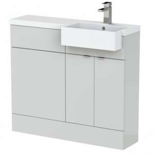 Fuji 100cm Right Handed Vanity With Square Basin In Grey Mist