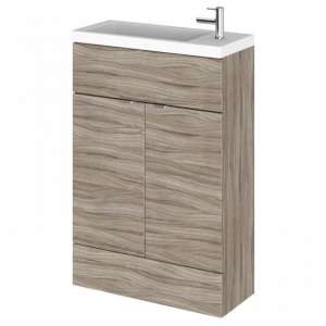 Fuji 60cm Vanity Unit With Slimline Basin In Driftwood