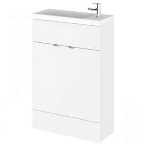 Fuji 60cm Vanity Unit With Slimline Basin In Gloss White