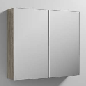 Fuji 80cm Mirrored Cabinet In Driftwood With 2 Doors