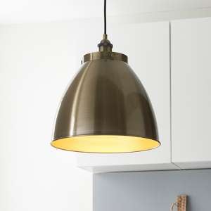 Furth Large Ceiling Pendant Light In Antique Brass