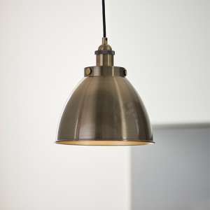 Furth Small Ceiling Pendant Light In Antique Brass