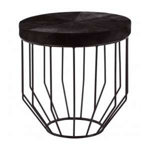 Furud Townhouse Round Side Table In Black