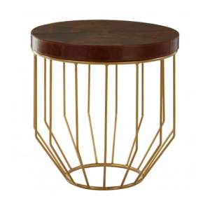 Furud Townhouse Round Side Table In Brown