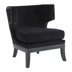 Furud Townhouse Velvet Upholstered Bedroom Chair In Black