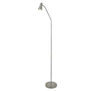 Fusion 1 Light Floor Lamp With Flexi Head In Satin Silver