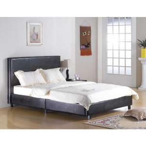 Feray Faux Leather King Size Bed In Black