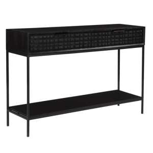 Fusion Mango Wood Console Table With 2 Drawers In Black