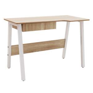 Galashiels Wooden Laptop Desk In Timber And White