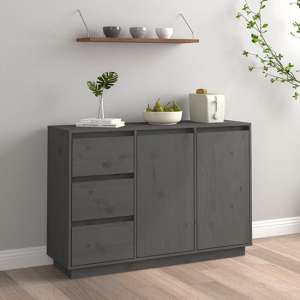 Galvin Pinewood Sideboard With 2 Doors 3 Drawers In Grey