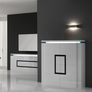 Garde Sideboard In High Gloss White With Led Lights