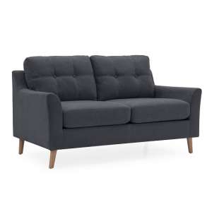 Olton Fabric 2 Seater Sofa With Wooden Legs In Charcoal