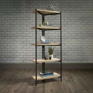 Garrick Bookcase Or Shelving Unit In Charter Oak And Metal Frame