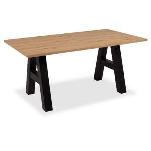 Gatwick Extending Wooden Dining Table In Artisan Oak And Black