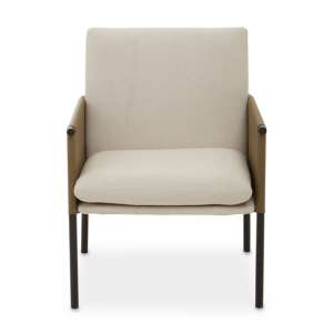 Gdynia Fabric Dining Chair In White With Straight Legs