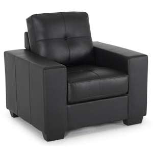 Gemonian Bonded Leather 1 Seater Sofa In Black