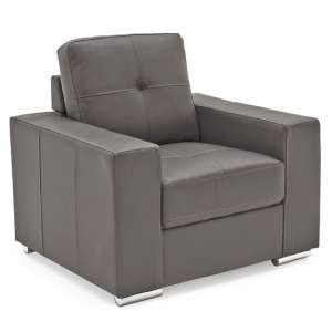 Gemonian Bonded Leather 1 Seater Sofa In Grey