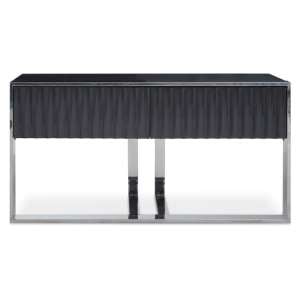 Genera High Gloss Console Table With Silver Steel Frame In Grey