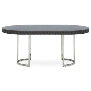 Genera High Gloss Dining Table With Silver Steel Frame In Grey