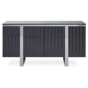 Genera High Gloss Sideboard With Silver Steel Frame In Grey