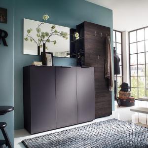 Genie Hallway Furniture Set 3 In Matt Anthracite And Wenge