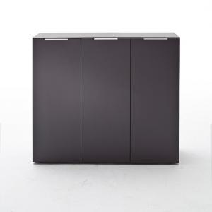 Genie Wide Shoe Cabinet In Matt Anthracite With 3 Doors
