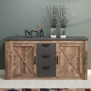 Gerald Wooden Sideboard In Matera And Brown Oak