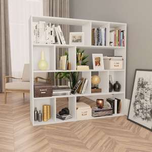 Giah Wooden Bookcase With 12 Shelves In White