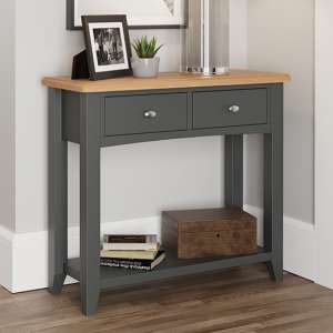 Gilford Wooden 2 Drawers Console Table In Grey