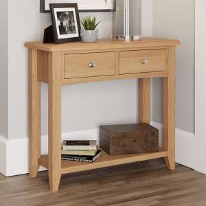 Gilford Wooden 2 Drawers Console Table In Light Oak
