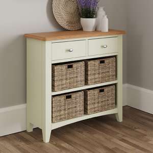 Gilford Wooden 4 Basket Units Sideboard In White