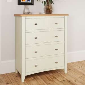 Gilford Wooden Chest Of 5 Drawers In White