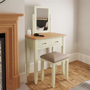 Gilford Wooden Dressing Table With Stool In White
