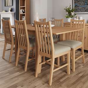 Gilford Extending 120cm Light Oak Dining Table With 6 Chairs