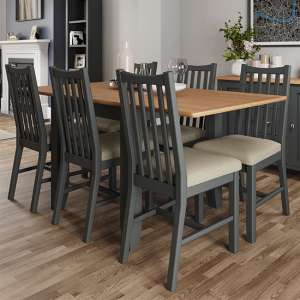 Gilford Extending Dining Table In Grey With 6 Chairs
